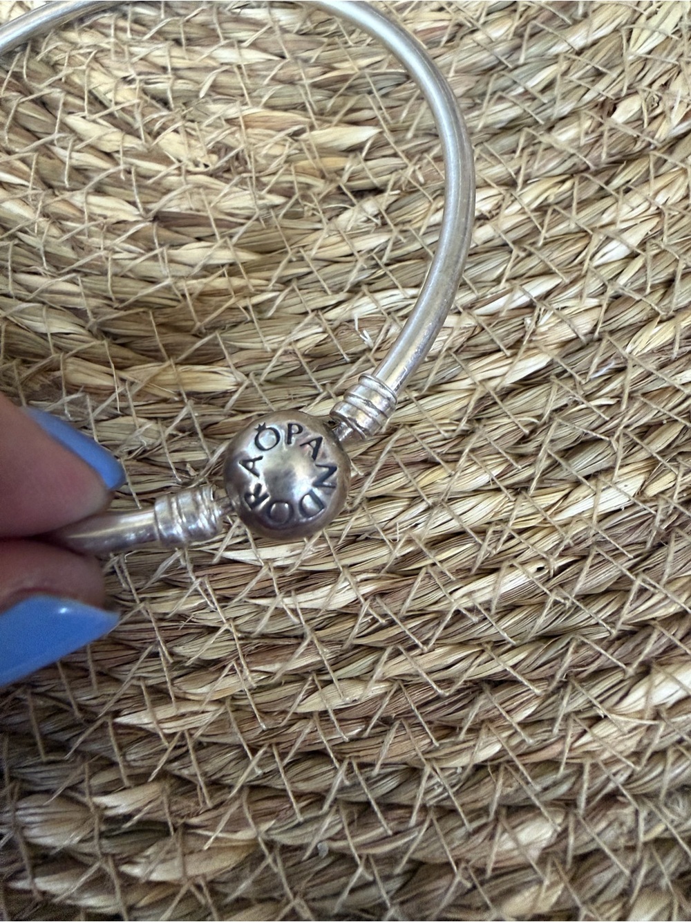 Pandora Sterling Silver Hinged Bangle Bracelet - Silver - Picture 2 of 3